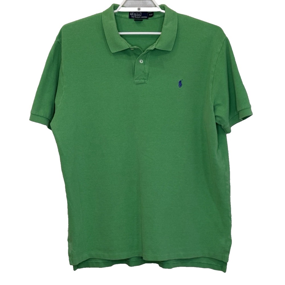 Polo Ralph Lauren Polo Shirt Mens XXL Green Short Sleeve Collared Pique Cotton